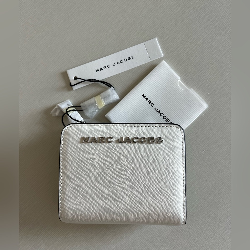 New Marc Jacobs Mini Leather Wallet In Cotton